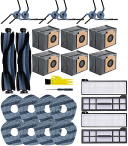 Kraftverdia® - stofzuigeraccessoires - Vervangende accessoires geschikt voor de Eufy X10 Pro Omni robotstofzuiger - 28-delige set - 2 hoofdborstels, 6 zijborstels, 4 HEPA-filters, 6 stofzakken, 8 dweilpads - Stofzuigerzakken — thumbnail 1