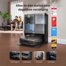 eufy X10 Pro Omni - Complete Robotstofzuiger wit - Met dweil en Vervangingssets - Robot Vacuum 8000 Pa zuigkracht - Tapijt detectie - AI-obstakel vermijding- Wast en droogt de dweil- Automatisch legen en vullen — thumbnail 2