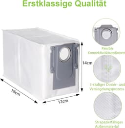 14x Vervangende Stofzakken – Geschikt voor Roborock Q Revo, Q Revo Pro, Q Revo MaxV, Q Revo S, Q Revo Master, S8 MaxV Ultra & S8 Max Ultra – 2,7L Grote Capaciteit – Accessoires & Onderdelen voor Robotstofzuigers. — thumbnail 5