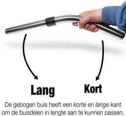 Dparts RVS gebogen stofzuigerbuis geschikt voor Numatic - 32mm - voor Henry en Hetty series - stofzuiger stang - handgreep - greep - pistoolgreep - buis - nr. 601027 — thumbnail 2