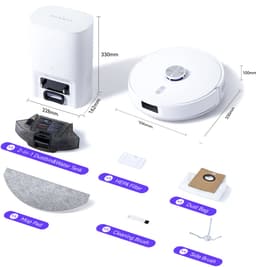 NARWAL Freo S Robotstofzuiger met dweilfunctie, 8000 Pa, 8 N reinigingsdruk, auto-ontstoffingsstation 3,5 l, LDS-lasernavigatie en 3D-mapping, app-afstandsbediening, dweilrobot voor tapijt/dierenharen — thumbnail 4