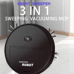 THEROB Smart robot stofzuiger (zwart) met borstels en Veegdoek. 3 in 1.Zuigen, vegen en dweilen. — thumbnail 2