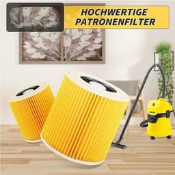 Vervangende filters - 2 - stuks - geschikt voor Kärcher WD3 Premium WD2 WD3 WD 3 MV3 WD 3P stofzuiger voor Kärcher 6.414-552.0, 6.414-772.0, 6.414-547.0-toolive — thumbnail 2