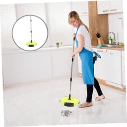 Handveger Bezem Stoffer - 3-in-1 Vloerreiniger - Snel Vloeren Schoonmaken - Automatische Vuilopvang - 1.94 Pond - Geel — thumbnail 4