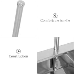 Stofblik met steel - Stoffer en blik - Efficiënt schoonmaken - Roestvrij staal - 73 cm - Zilver — thumbnail 2