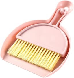 Mini Stofblikborstelset - Tafelreiniger Bezem - Bureau Schoonmaken - Compact Multifunctioneel - 21 x 15 x 6 cm - Roze — thumbnail 4