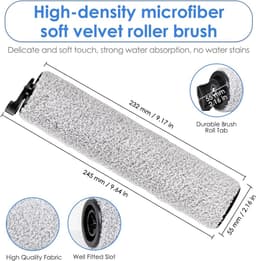 Vervangende rolborstels en filters geschikt voor Tineco Floor One S3/iFloor 3 draadloze nat- en droogstofzuiger. De reserveonderdelenset bevat 3 rolborstels en 4 filters. — thumbnail 2