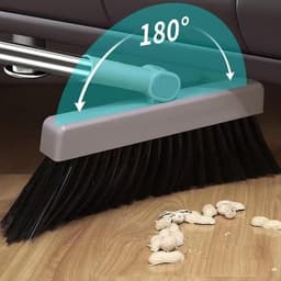 Bezem en Stoffer Set - Veegset Blik - Huis Schoonmaken - Roestvrij Staal - 3 Delig - Grijs — thumbnail 4