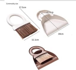 Mini Bezem Stoffer - Reinigingsset - Bureau Reinigen - Ruimtebesparende Opslag - Compact Formaat - Zilverkleurig — thumbnail 5