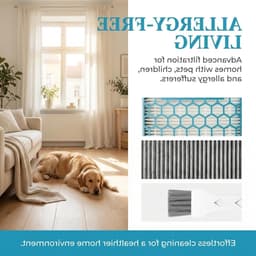 Vervangingsfilterset voor stofzuigers met HEPA-fijnstoffilter, AirClean-filters en reinigingsborstel, geschikt voor optimale luchtkwaliteit en allergieën — thumbnail 3