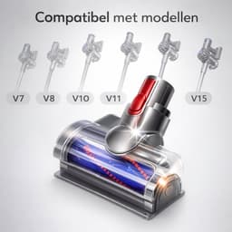 Anti-verstrengel borstel geschikt voor Dyson V7 V8 V10 V11 V15 - Huisdier haren zuigmond Elektrische aandrijving stofzuiger mond — thumbnail 3