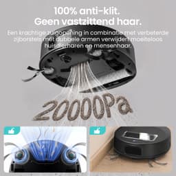 Lefant L12 PRO Robot Stofzuiger en Dweil - 20000Pa Sterke Zuigkracht - Zelfreinigende Uitschuifbare Rollermop met Automatisch Drogen - LiDAR Navigatie & Obstakelvermijding - 1L Stofbak, 5 GHz WiFi - Zwart — thumbnail 2