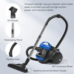 Aigostar 33YAM - Stofzuiger Zonder Zak - Vacuum Cleaner Zakloos - 2L - HEAP 12 filter - 800W - Snoerlengte 6.5 meter - Blauw — thumbnail 2