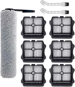 Accessoireset - 9 stuks - geschikt voor Tineco Floor One S5 - FLOOR ONE S5 PRO - S5 PRO 2 - S5 PRO SERIES - IFLOOR 5 BREEZE - accustofzuiger (nat en droog) - Vervangingsonderdelen - Inclusief 1 borstelrollen en 6 HEPA-filters en 2 reinigingsborstel — thumbnail 1