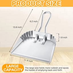 Set van 4 Heavy Duty Metalen Stofpannen - Uitstekende Reinigingsoplossing voor Thuis en Commercieel Gebruik — thumbnail 5