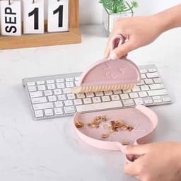 Kleine bezem stoffer - Mini schoonmaakset - Snel opruimen - Zachte borstelharen - Compact ontwerp - Grijs — thumbnail 2