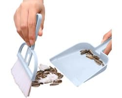 Stoffer en blikset - Miniset bureau - Bureau schoonmaken - Multifunctioneel ontwerp - 19x13cm - Grijs