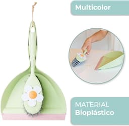 Reinigingsborstel en stoffer - Handveger blik - Kruimels opruimen - Schuine borstelharen - 22.5 x 8.5 cm - Multicolor — thumbnail 4