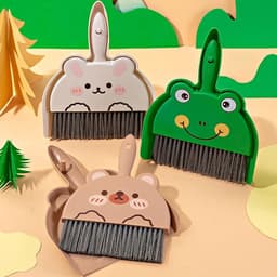 Mini Bezempje - Stoffer en blik - Kleine ruimtes schoonmaken - Compact opbergontwerp - 25 cm - Groen — thumbnail 5