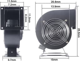 Elektrische Luchtblazer - Centrifugaalventilator Hogedruk - Stofuitlaat Ventilatie - Geluidsarme Ventilator - 95 m3/min - Zilver — thumbnail 3