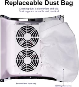 Nagelstofzuiger - Nagelstofafzuiging Stofverzamelaar - Nagelstyling Werkplek - Dubbele Ventilator - 500 Gram - Paars — thumbnail 4