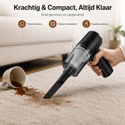 Autostofzuiger Draadloos – Handstofzuiger voor Auto Interieur – Droog en Nat Gebruik – Compacte Kruimeldief met Accessoires voor Stoelen, Vloermatten en Smalle Ruimtes – Zwart — thumbnail 5