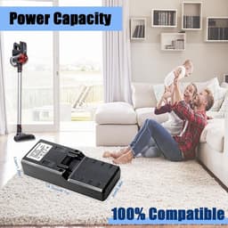 Stofzuiger Accu - Reservebatterij Vervangend - Schoonmaken Huis - Hoge Capaciteit - 3500 mAh - Grijs — thumbnail 2
