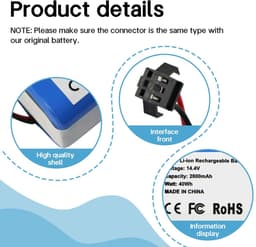 SolidKeus - 2800mAh Batterij voor Proscenic en Neatsvor Stofzuigers — thumbnail 4