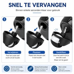 BukkitBow - Voorwiel Geschikt voor iRobot Roomba - Vervangingswiel voor 500–900, i7, E5 & E6 Series - Antislip & Duurzaam - Zonder Gereedschap te Monteren (83401 accessoire) — thumbnail 3