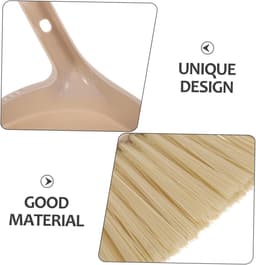 Handveger Stofblik - Mini Bezem - Bureau Schoonmaken - Houten Steel - Compact Formaat - Beige — thumbnail 5