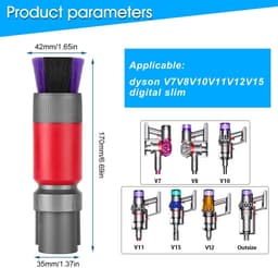 Dailygoods- Stofborstel voor Dyson - Antistatisch - Effectieve Stofverwijdering - Robuuste Constructie - Geschikt voor V8/V10/V11/V12/V15 - Hoogwaardige Materialen - Stofzuigerborstel — thumbnail 4