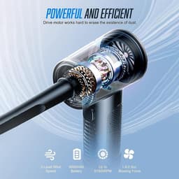 Elektrische Stofblazer - Luchtblazer Krachtig - Apparaten Reinigen - 3 Snelheden Instelbaar - 6000 mAh Batterij - Zwart — thumbnail 1