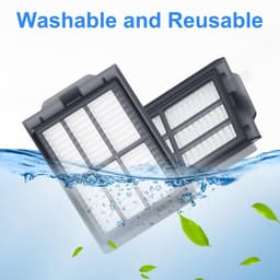 Dailygoods- HEPA Filter 4 Stuks - Vervangingsfilter - Geschikt voor iRobot Roomba 405/505 - Wasbaar en Herbruikbaar - Filtert 99,98% van Allergenen - Stofzuigerfilter — thumbnail 4
