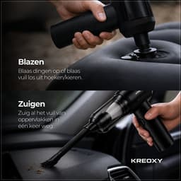 Kreoxy Kruimeldief Snoerloos – Handstofzuiger – Auto Stofzuiger – Sterke Zuigkracht – Blaasfunctie – 9 Opzetstukken — thumbnail 3