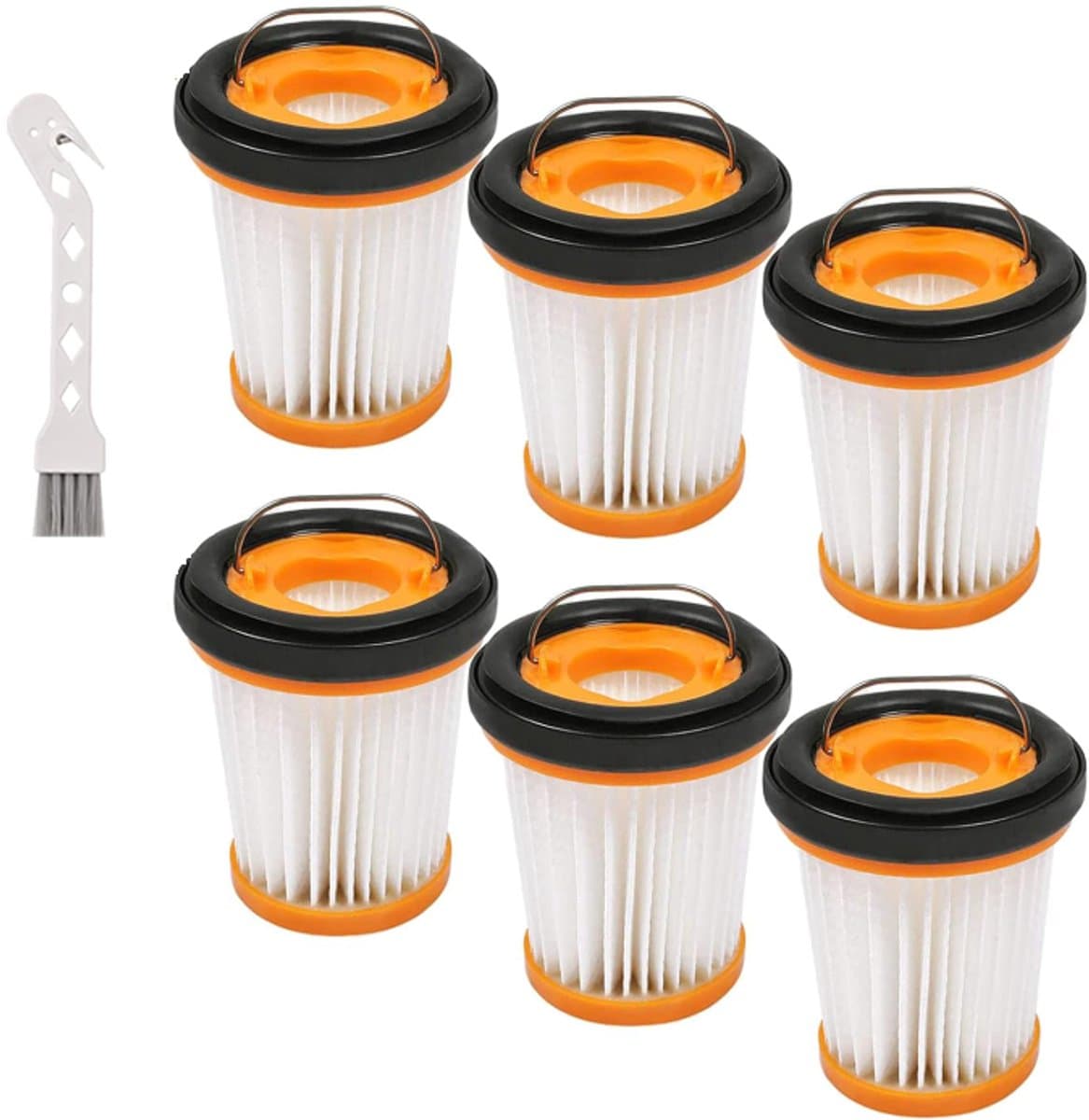 Set van 6 stofzuigerfilters geschikt voor Shark draadloze handstofzuigers W1/W2/W3WV200WV205 - 6 stofzuigerfilters en 1 schoonmaakborstel — afbeelding 1