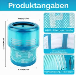 4 stuks HEPA-filter geschikt voor Dyson G5 Gen5 Detect Absolute, Detect Fluffy stofzuiger - vervangingsfilter motorfilter - Promessa-Solutions — thumbnail 5