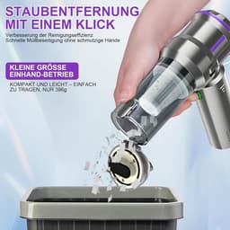 Draadloze Handstofzuiger - Zwart - 4-in-1 Mini Stofzuiger met Borstelloze Motor - Voor Auto en Thuis — thumbnail 3