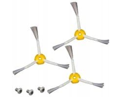 Rosfix Zijborstel Vervanging - TPR Nylon, 3 Stuks Set - Met Montagebouten - Geschikt voor iRobot Roomba