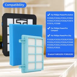 Dailygoods- Vacuümfilter 4 Stuks - Stofzuigerfilter Philips - Filterset voor PowerPro Compact/City/Active - Inclusief Reinigingsborstel - Compatibel met FC9331/09, FC9332/09, FC8010 — thumbnail 5