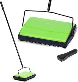 Tapijtveger - Vloerreiniger Kruimeldief - Vloeren Reinigen - Stroomloze Werking - 28 x 105 x 19 cm - Groen — thumbnail 1