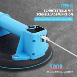 Elektrische zuignap - Tegel lifter - Materiaal verplaatsen - 260 kg draagkracht - 7 uur looptijd - Blauw — thumbnail 4