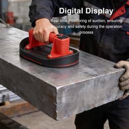 Elektrische Zuignap - Vacuümheffer Glaslifter - Gladde Oppervlakken Verplaatsen - Digitaal Display Hoge Zuigkracht - 260 kg - Zwart — thumbnail 4