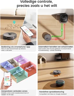 LEFANT M3 max - Robotstofzuiger met dweilfunctie en automatisch leegstation - 20.000 Pa zuigkracht - Alles-in-één station - Automatisch dweilen en drogen - App-bediening - Voor dierenhaar — thumbnail 5