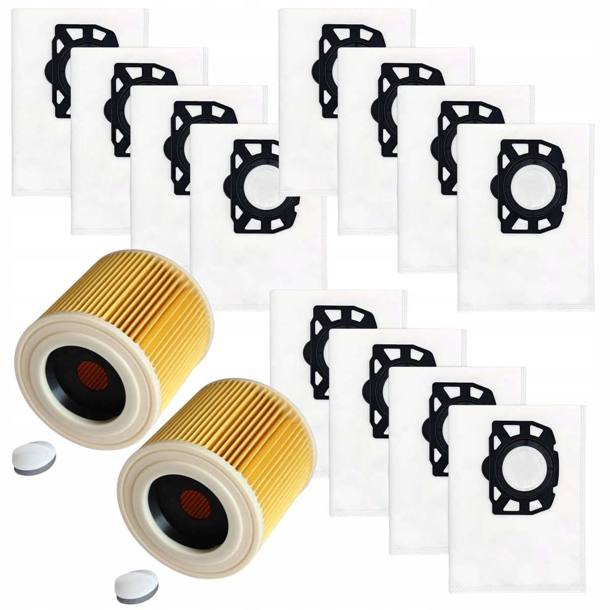 AreoSe - Stofzuigerzakken en filters voor Karcher WD3 WD2 Plus SE 4001 - 14 zakken + 2 filters — afbeelding 1