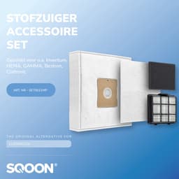 SQOON® Serviceset stofzuigerzakken + filter geschikt voor o.a. Inventum ST306 / ST307 / ST308 stofzuigers - Gelijk aan model: SZ300 / 21200900120 / 21200900010 - Perfect voor optimale stofopname en motorbescherming — thumbnail 5