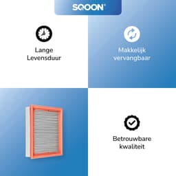 SQOON® Serviceset geschikt voor Parkside PPWD 30 - Gelijk aan model: 30381494, PPVFT 30 A1 - Ideaal voor het vervangen van stofzakken en filter in nat- en droogzuigers — thumbnail 2