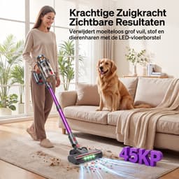 Lubluelu P6 Draadloze Steelstofzuiger 45Kpa- 5 in 1 Handstofzuiger - Zelfstaand Design - 50 Min Gebruikstijd - Verwijderbare Batterij- Anti-klit Borstel - HEPA-filter - LED-koplampen — thumbnail 3