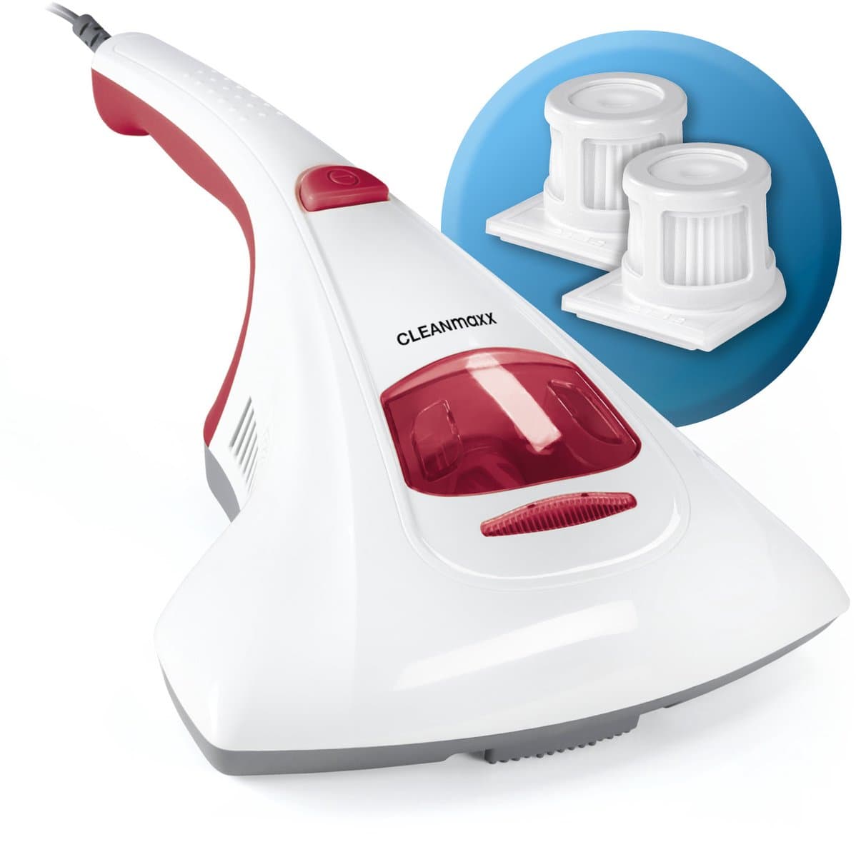 CLEANmaxx mijtstofzuiger met UV-C-licht en 2 EPA-filters, handstofzuiger voor matrassen voor mensen met allergieën, anti-mijt matrasreiniger die 99,9% van alle mijten, bacteriën en bedwantsen vernietigt — afbeelding 1