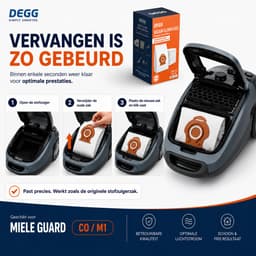 DEGG® - Stofzuigerzakken Geschikt voor Miele Guard M1 CO HyClean Pure – 16 Stuks + 4 Filters — thumbnail 5
