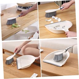 Mini Stoffer Set - Kleine Bezem Stofblik - Desktop Schoonmaken - Compact Ontwerp - 33 cm - Wit — thumbnail 4